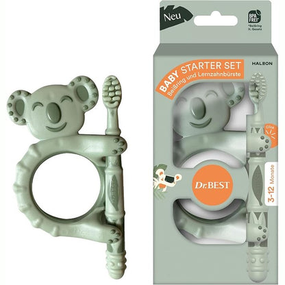 298848 - DR.BEST Furçë dhëmbësh për fëmijë - Baby Starter Set: Unazë dhëmbësh dhe furçë dhëmbësh trajnimi për foshnje 3 deri në 12 muaj, 1 copë