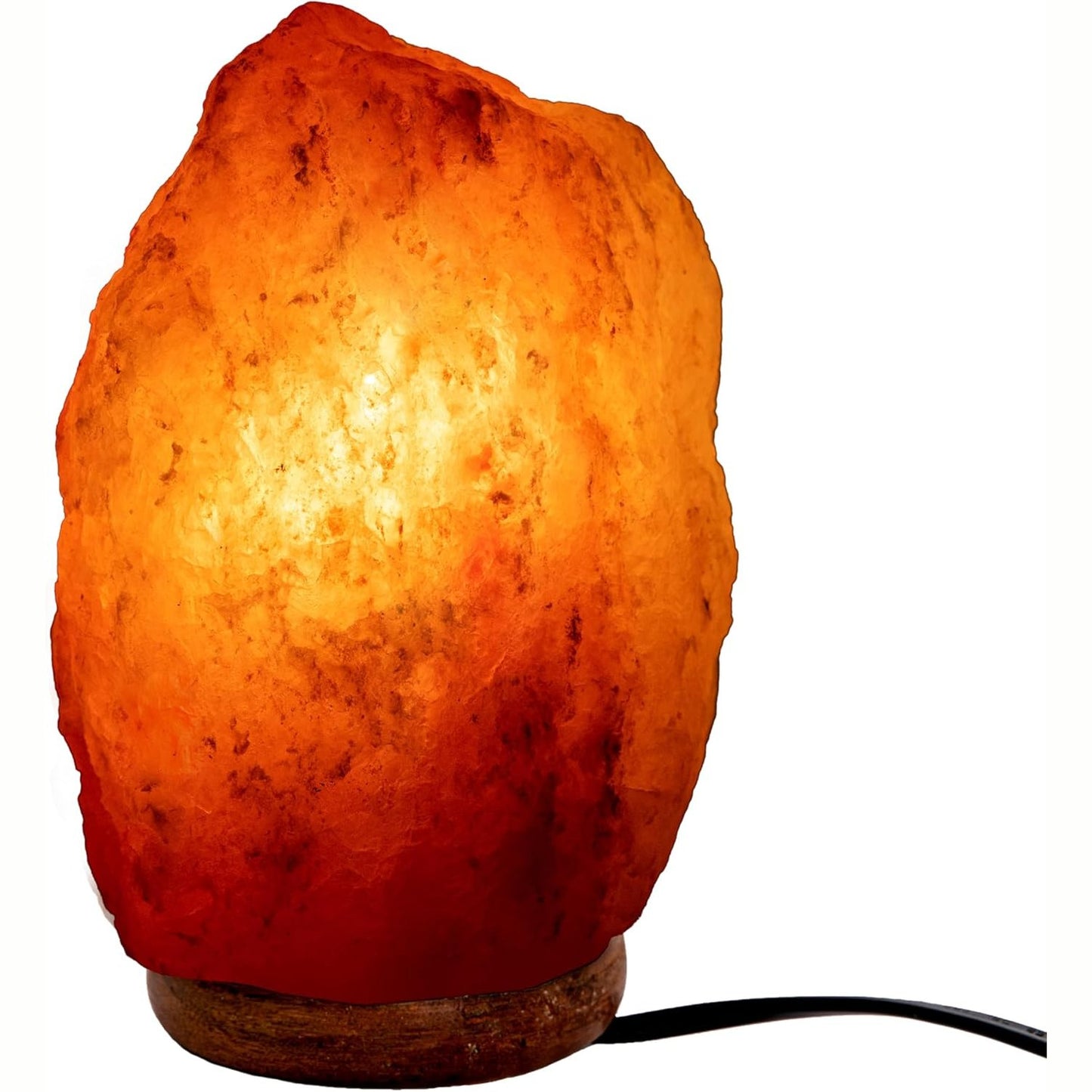 252279 - SALT RANGE Llambë Pakistani Fisura, Peshon 2 deri në 3 kg, me bazë druri, kabllo dhe llambë 15W, rozë