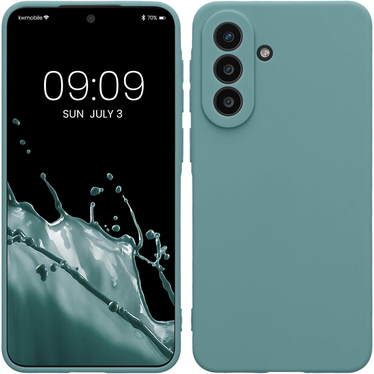 296470 - KWMOBILE Mbështjellëse për Samsung Galaxy A57 5G, Mbështjellëse e butë prej silikoni, Arctic Night