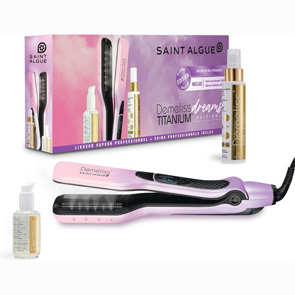 274978 - DEMELISS Set për Drejtues Flokësh me Avull Titanium DREAMS EDITION, përfshin 100ml Trajtim me Keratin dhe 50ml Elixir Shkëlqimi, për të gjitha llojet e flokëve