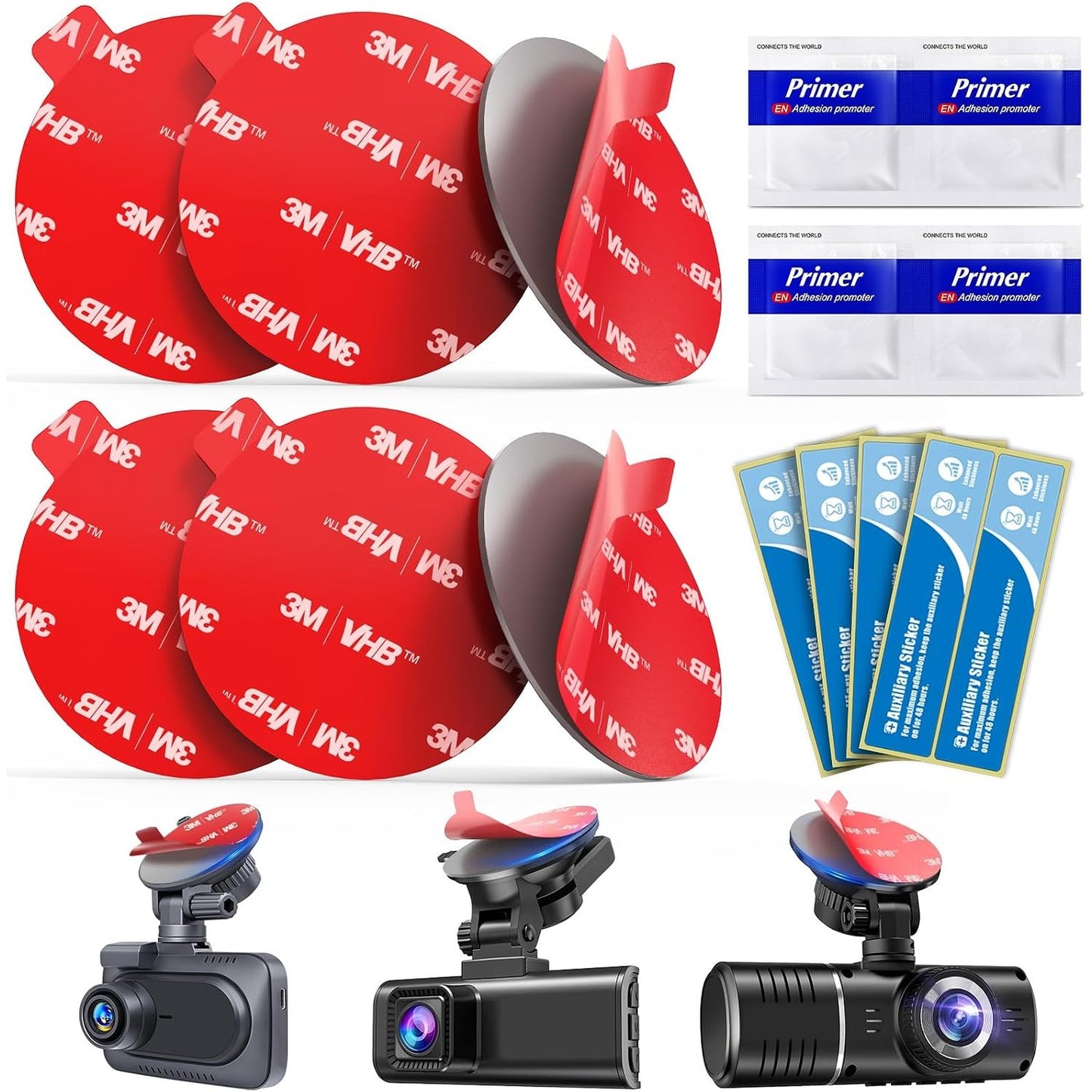 269442 - Volport Jastëkë ngjitës dyanësorë shumë të fortë, të rrumbullakët, 6 copë, 56 mm, rezistentë ndaj nxehtësisë, të papërshkueshëm nga uji, me 4 copë agjent ngjitës