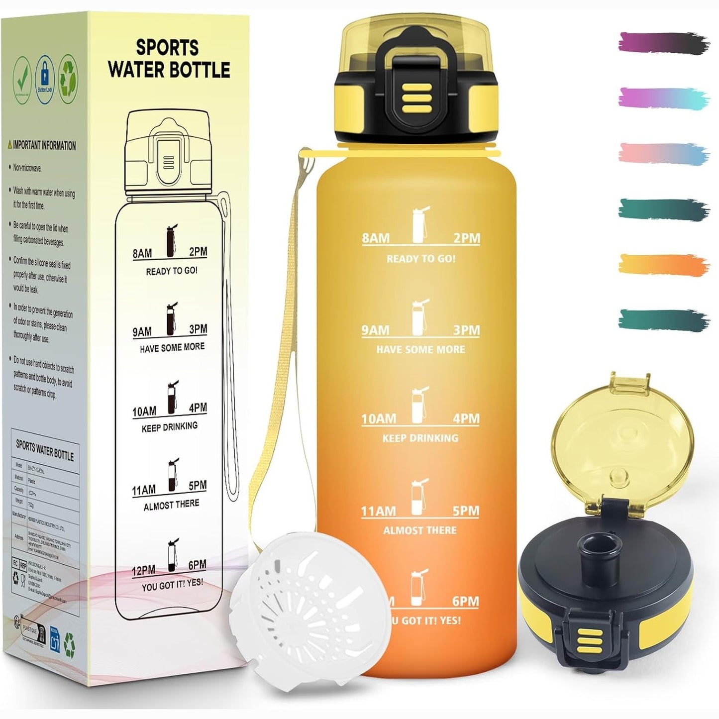 228606 - Mulbijeo - Shishe uji 1.5L, e papërshkueshme nga rrjedhjet, e ripërdorshme, Shënues kohe