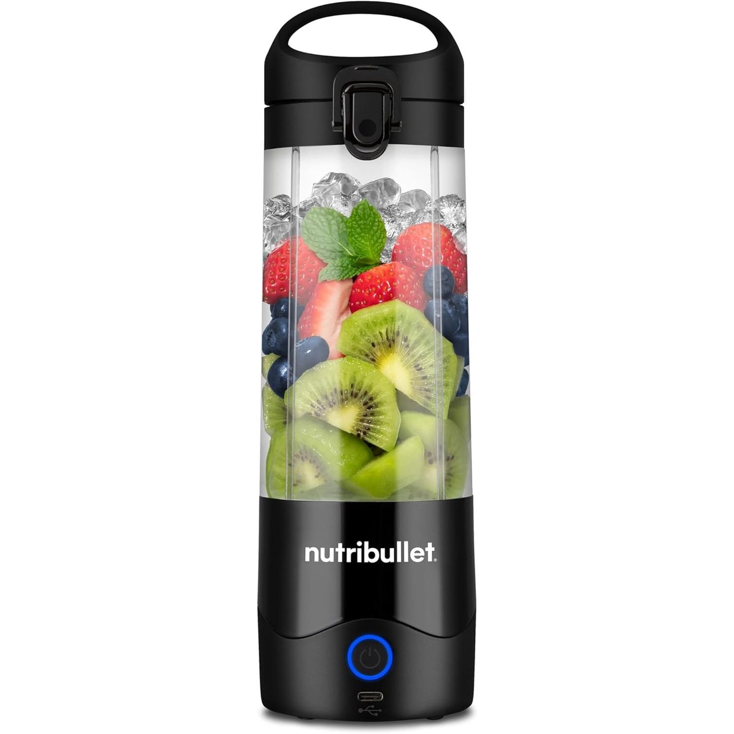 162320 - NUTRIBULLET Blender Portativ i Zi, Shumëfunksional, 475ml, Tritan pa BPA, Çelik Inox me 4 Maja, Karikues USB-C, Mbi 15 Ciclet përzierjeje, Modeli NBP003B