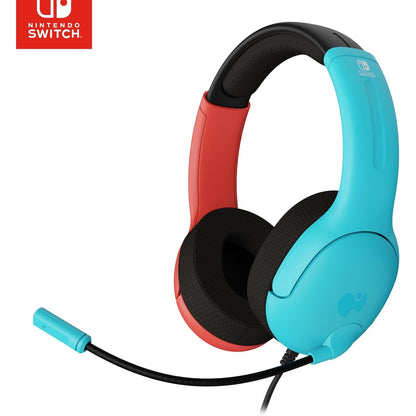 295733 - PDP Mikrofon stereo Gaming LVL40 për Nintendo Switch, i pajtueshëm me PC, iPad, Mac, 3.5 mm, neon blu-rot