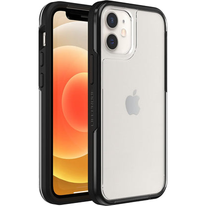 320104 - LIFEPROOF Mbështjellës SEE për iPhone 12 mini, rezistent ndaj goditjeve, mbrojtje nga rënia deri në 2 metra, mbrojtëse transparente ultra e hollë, transparente/e zezë