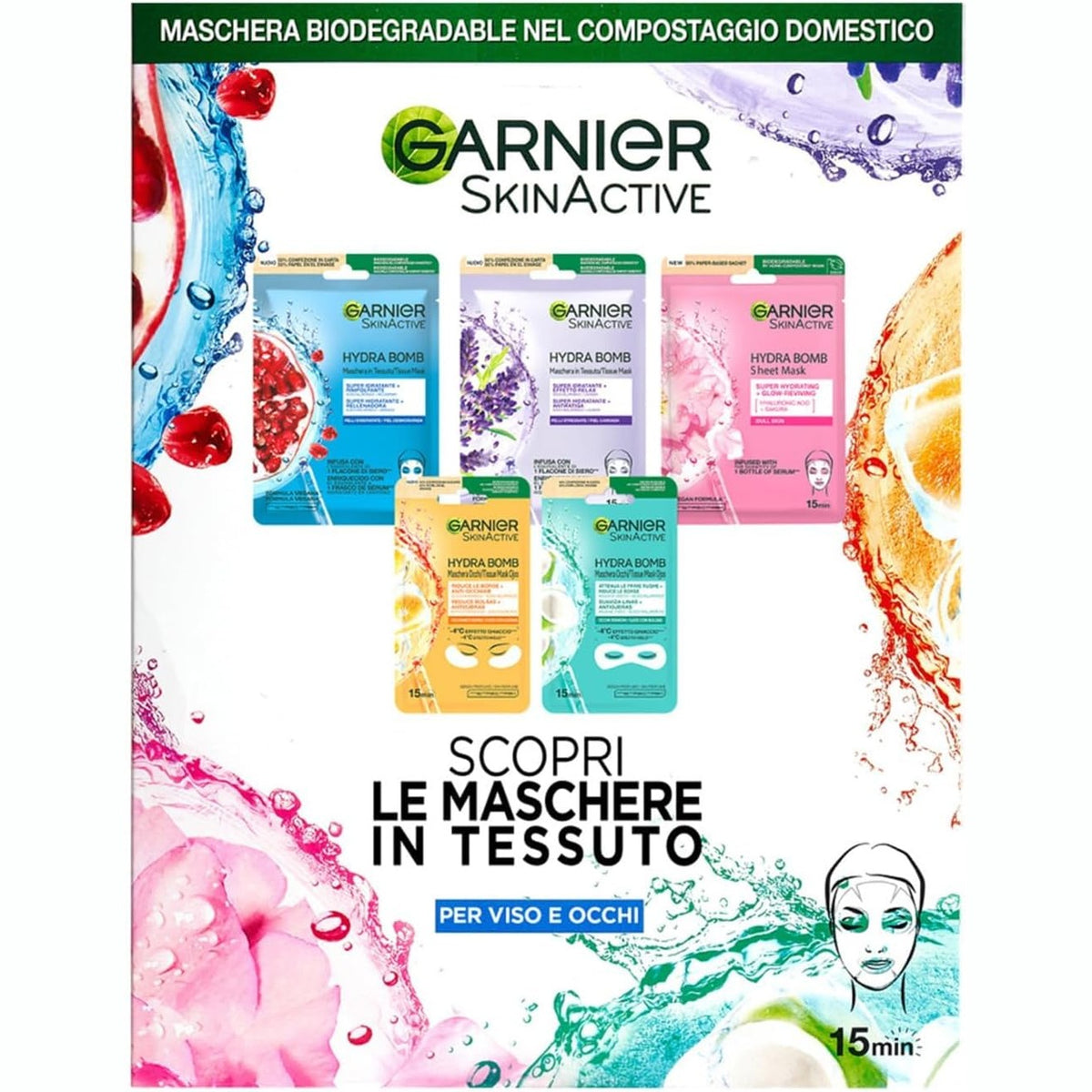 301129 - GARNIER - Set Mask Discovery, i pasuruar me përbërës hidratues, 5 maska