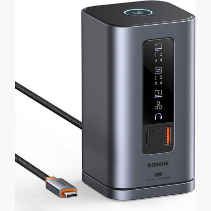 267625 - BASEUS – Stacion Baze 11-në-1 për 3 Monitorë, 2 HDMI, 1 DP 4K@60Hz, 3 USB-A/C 10Gbps, 100W PD