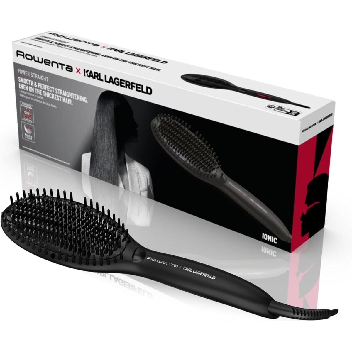 298015 - ROWENTA Furçë Drejtuese CF582L | Material: Qeramik | Funksion Jonik | Ngjyrë: E zezë | Përshtatshme për të gjitha llojet e flokëve