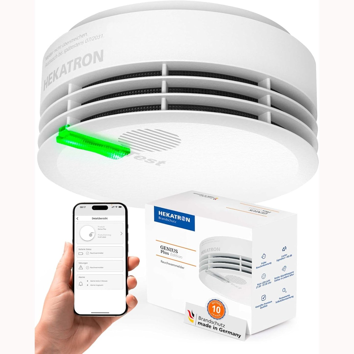322433 - HEKATRON Genius Plus – Detektor Tymi me Bateri 10-Vjeçare – 1 copë