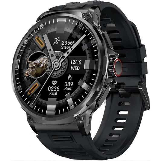309560 - DEEDLITE Ora inteligjente Zeus 2.0 për burra, ekran 1.85 inç, thirrje Bluetooth, monitor shëndetësor, jetëgjatësi e besueshme e baterisë, e pajtueshme me iOS dhe Android