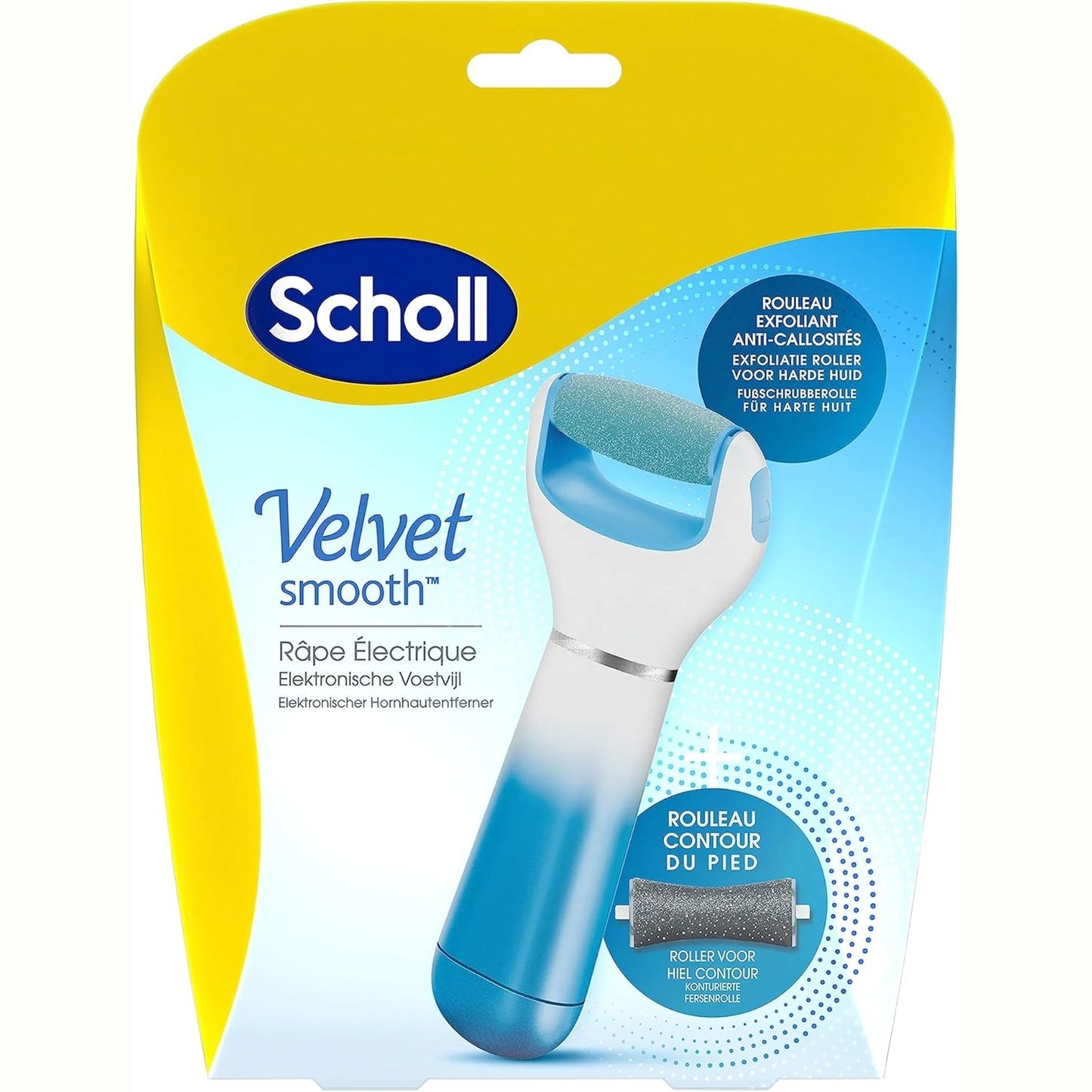 321415 - SCHOLL - Velvet Smooth Express Pedi, Limë elektrike blu për këmbë me kristale diamanti për kallo