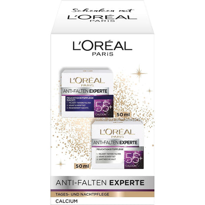 297536 - L'ORÉAL PARIS Set Kujdesi Hidratues, Krem Dite & Nate Anti-Aging 55+, 2 x 50 ml