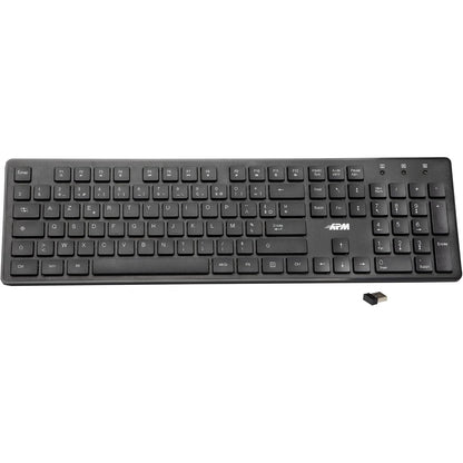 273872 - APM Tastierë pa tel, 2.4 GHz, AZERTY, 105 taste ergonomike, e pajtueshme me PC, laptop, MacOS, Windows, Linux.