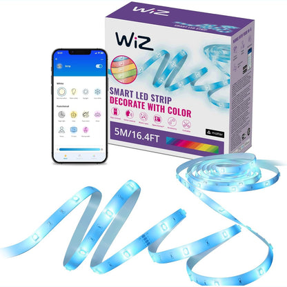 227198 - WIZ Shirit ndriçues RGB LED - 5 m, 16 milion ngjyra, kontroll me zë/aplikacion