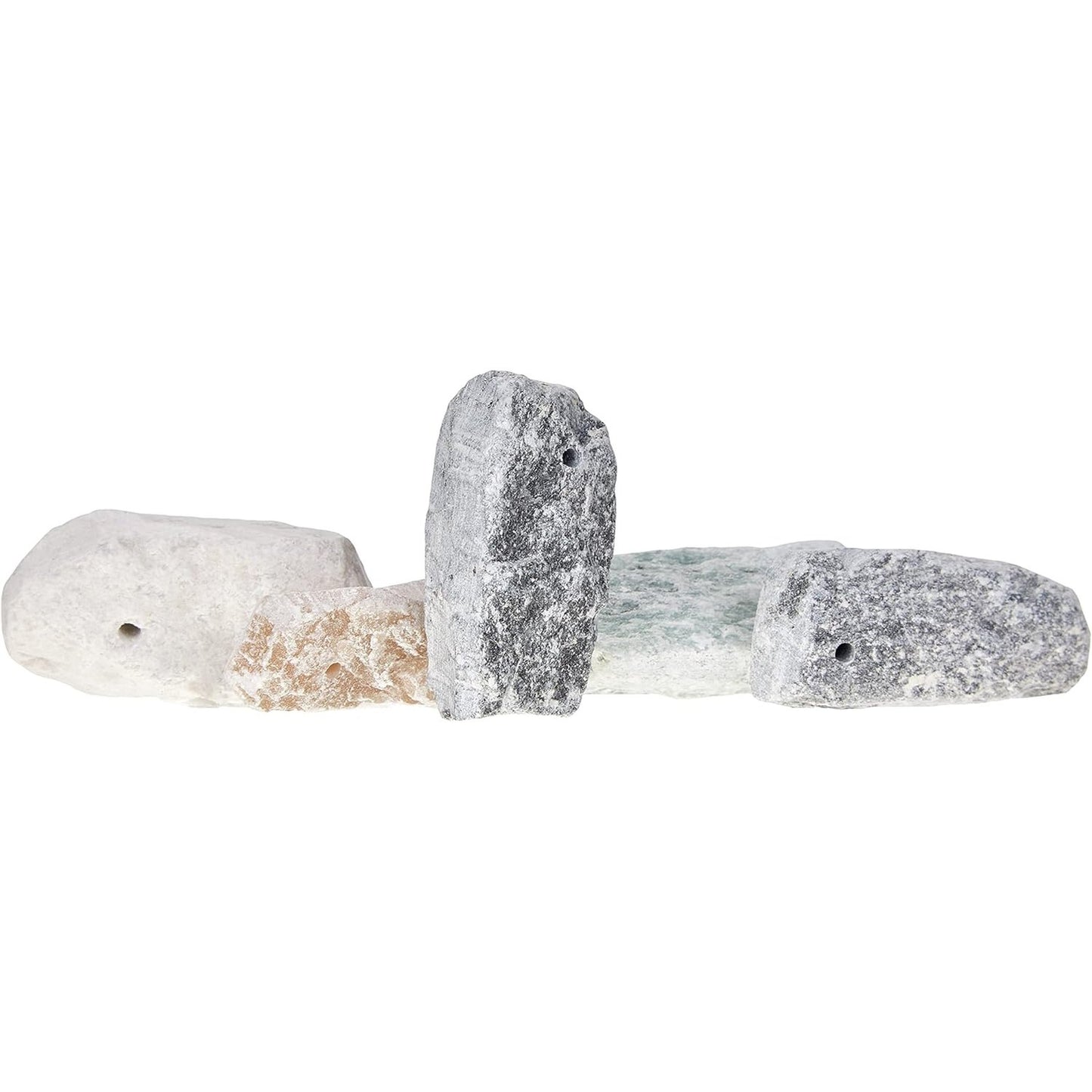 216413 - HONSELL 79238 Boshllëqe amuleti prej guri të butë, 5 varëse për set, me vrimë 3 mm, madhësi 3 - 4 cm, nuanca gri, kafe dhe jeshile