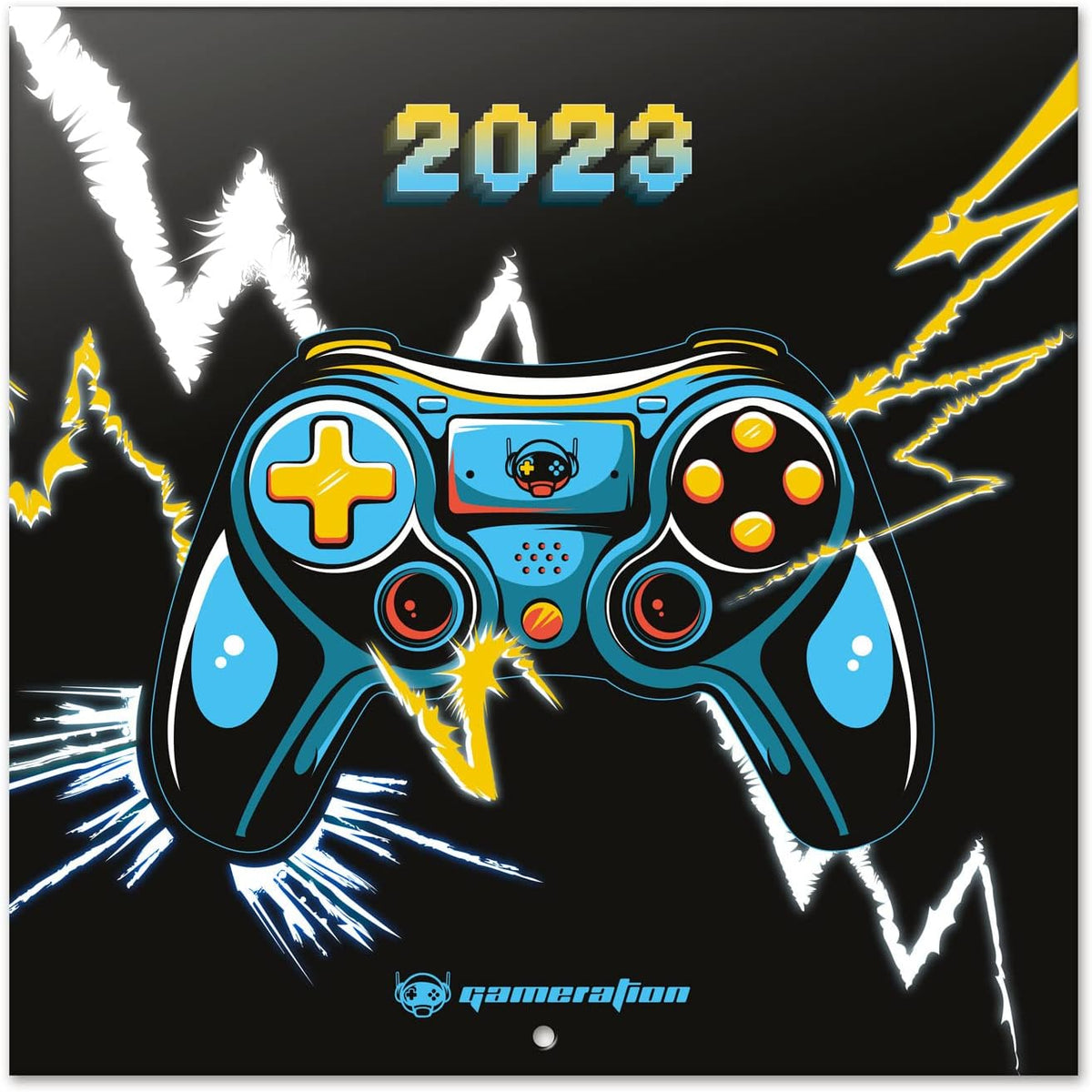 295429 - GRUPO ERIK Kalendari i Murit Gamer 2023 12' X 12' FSC | Planifikues 12-Mujor | Kalendari Katror i Murit 2023 | Kalendari i Planifikuesit Familjar 2023 | Kalendari i Lojërave 2023 | Poster Falas për Lojëra