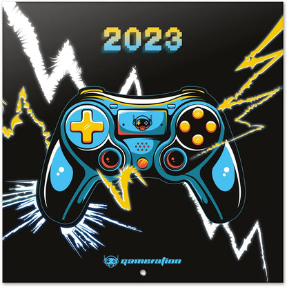 295429 - GRUPO ERIK Kalendari i Murit Gamer 2023 12' X 12' FSC | Planifikues 12-Mujor | Kalendari Katror i Murit 2023 | Kalendari i Planifikuesit Familjar 2023 | Kalendari i Lojërave 2023 | Poster Falas për Lojëra