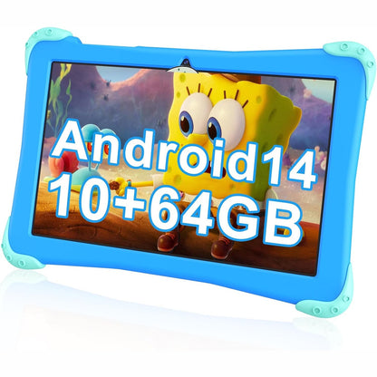 276203 - EAGLESOAR TABLET PËR FËMIJË, 10 inç Android 14, Octa-core 2.0 GHz, 10GB+64GB memorie e zgjeruar (512GB), kamerë të dyfishtë 5G WiFi, kontroll prindëror (blu)
