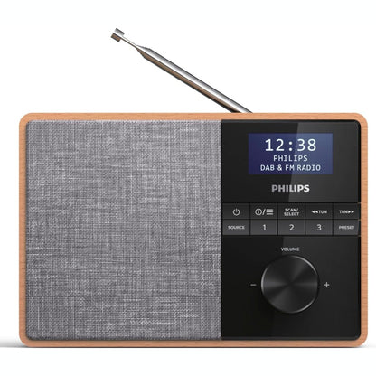 267818 - PHILIPS Radio Portative Audio TAR5505/10, Radio Kuzhine (Bluetooth, Kuti Druri, Radio DAB+, Diafragmë me Bandë të Plotë 3 Inç, Kohëmatës Kuzhine, Funksionon me Rrjet Elektronik ose Bateri, E Zezë)