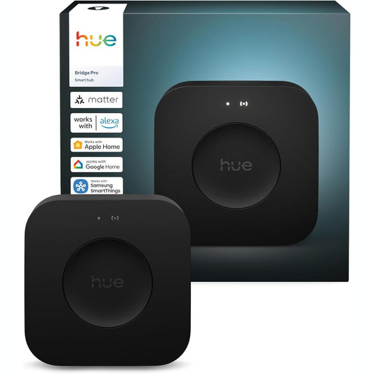 204052 - PHILIPS Hue Bridge Pro, Hub për Drita të Mençura, Pa Tel, me Enkriptim të Avancuar, Kapacitet për mbi 150 Drita dhe 50+ Aksesorë, Përshtatet me Apple Home, Amazon Alexa, Google Assistant, Samsung