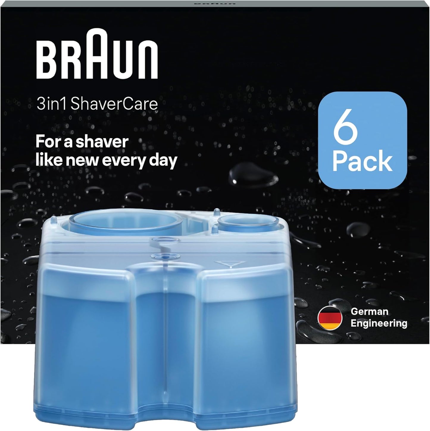 275286 - BRAUN Fishekë pastrimi 3-në-1 ShaverCare, Pako me 6, pastron rrojet 10 herë më mirë se uji