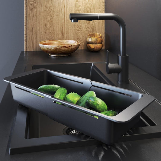 216240 - GRANITAN Sitë lavamani për fruta dhe perime, e rregullueshme për lavamanë 32-46 cm
