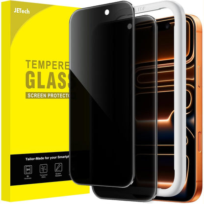 277202 - JETech Mbrojtës Ekrani Anti-Spy për iPhone 17 Pro Max 6.9 inç, Fletë Qelqi e Temperuar, Pako me 2 copë
