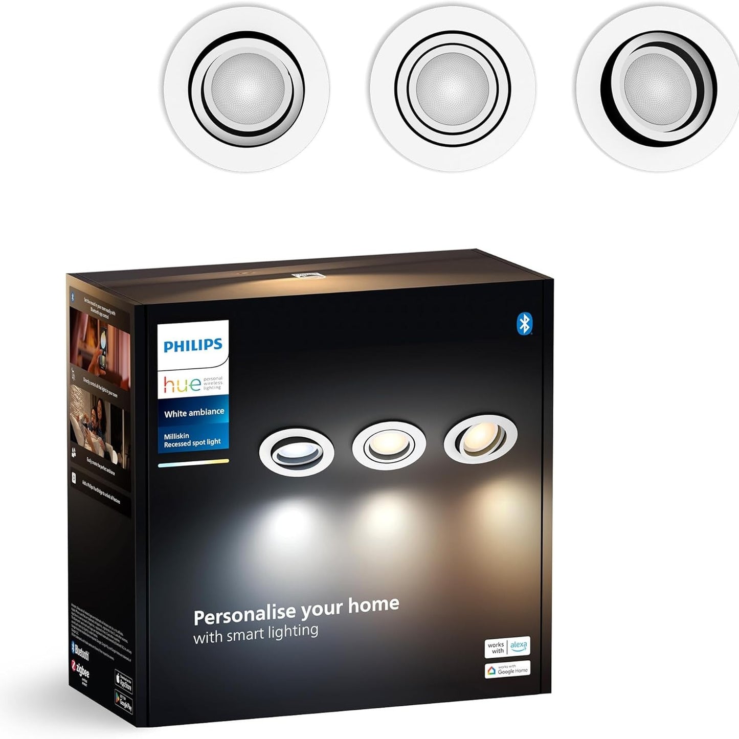 183048 - PHILIPS Dritë e Fokusuar e Fshehur Smart Milliskin Hue, Prej Alumini, Formë Rrumbullakët, 1x5W