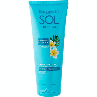 303657 - BOTTEGA VERDE SOL Tropical, Krem trupi pas diellit, 200 ml, me ekstrakt Monoi dhe Vanilje, lëkurë ushqyese dhe e butë