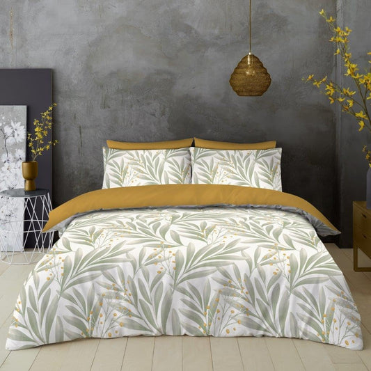 141817 - GC GAVENO CAVAILIA Mbulesë Jorgani Mbretërore, set mbulesash jorgani me madhësi 230x220 cm, mikrofibër, me gjethe palme tropikale dhe mbulesë jastëku