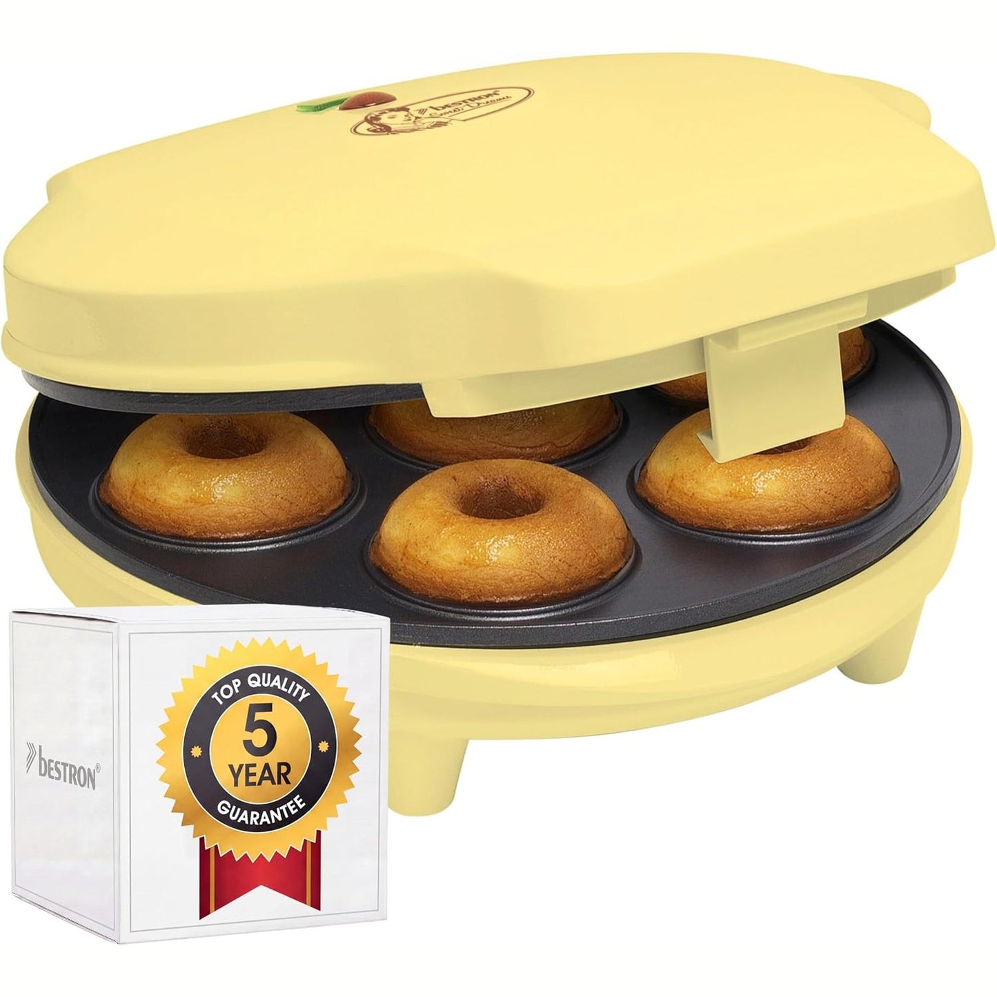 277510 - BESTRON Makinë për përgatitjen e petullave, dizajn retro, 700W, ngjyra: e verdhë