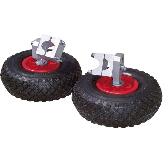 260508 - KERBL Rrota Mbështetëse 2x për Karrocë Rrotash, Set prej 2, Ø25cm, E Zezë, PU, Montim pa Shpim