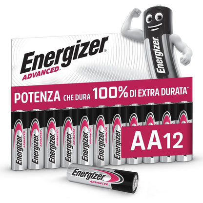 267218 - ENERGIZER - Bateri AA (Pako me 12) - Bateri alkaline 1.5V me jetëgjatësi të lartë, Paketim 100% i riciklueshëm
