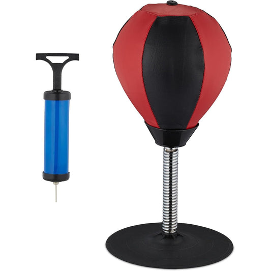 233550 - RELAXDAYS Qese boksi për tavolinë, e zezë/e kuqe, për stres, me gotë thithëse