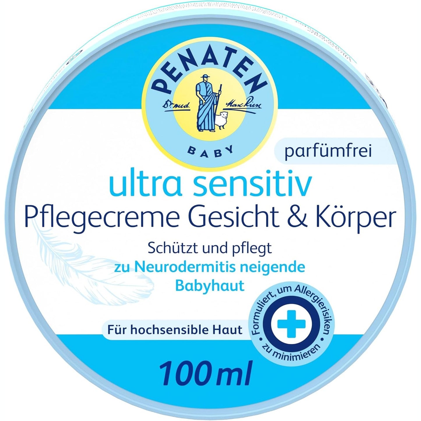 319147 - PENATEN - Krem Kujdesi Ultra i Ndjeshëm për Fytyrën dhe Trupin 100ml - Krem pa aromë për Foshnje - Kujdesës për Lëkurë Shumë të Ndjeshme