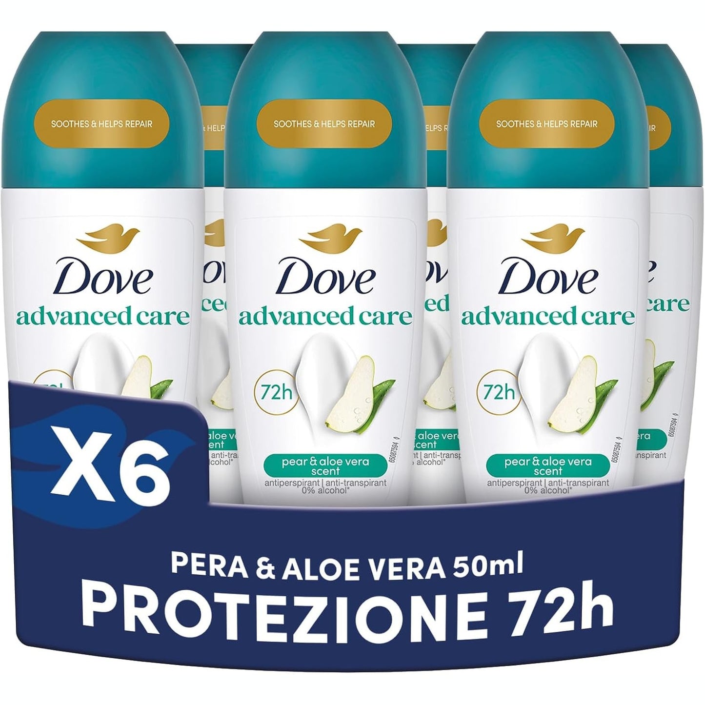 271769 - DOVE Advanced Care Pear and Aloe, Deodorant Roll-On, 50 ml, Formulë Delikate me Veprim të Trefishtë Hidratues