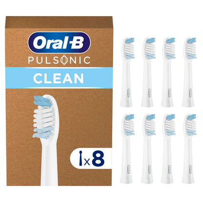 289840 - ORAL-B - Koka Furçash Zëvendësuese Pulsonic Clean, të Bardha, Pako me 8 Furça