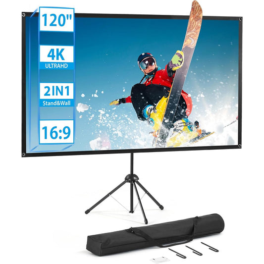 267750 - Ekran Projektimi Portativ 120 inç, 16:9, HD 4K, Të Lehta, Ideale për Kinema në Shtëpi, Filma të Brendshëm dhe të Jashtëm.