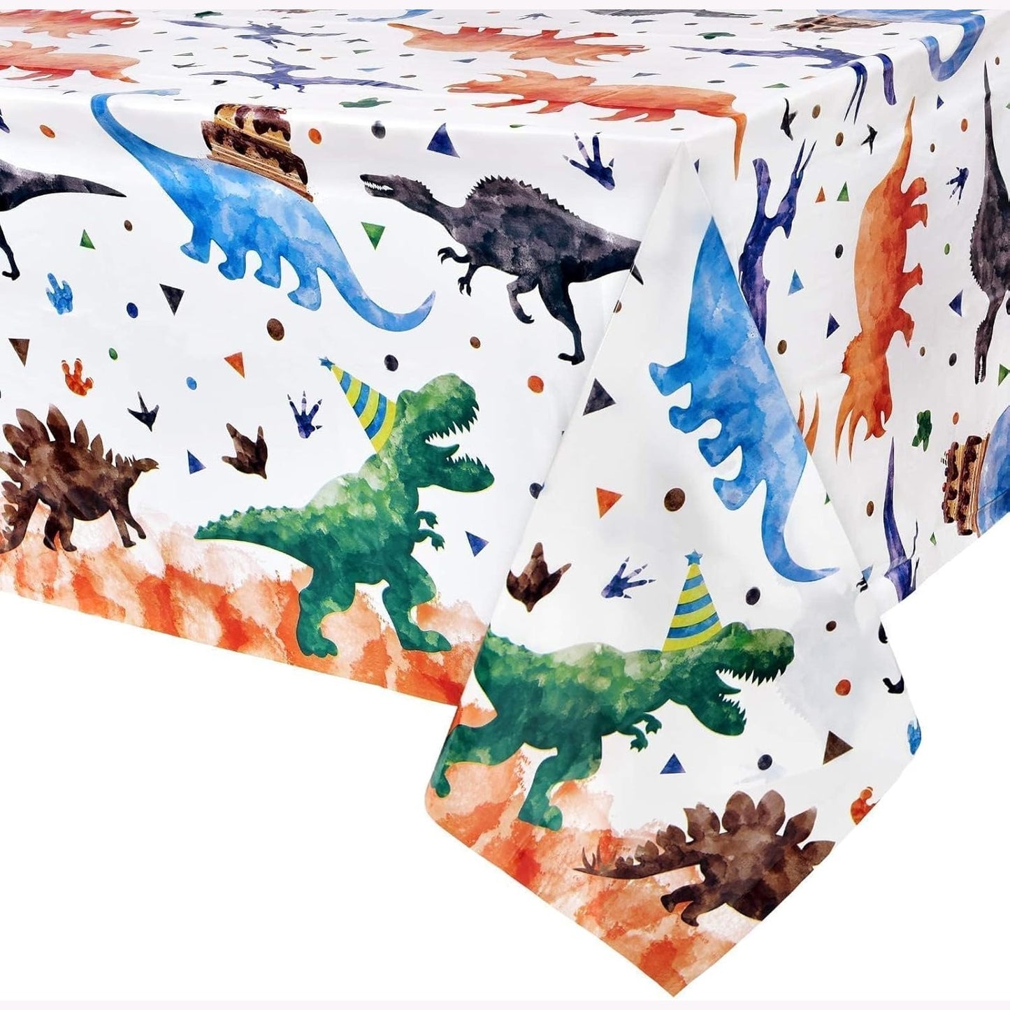 225251 - WERNNSAI Mbulesë tavoline për festa me dinosaurë me bojëra uji, Pako me 2 copë, 137.2 x 274.3 cm, Materiale për festa me dinosaurë për fëmijë