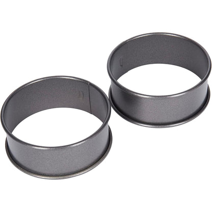 253846 - KITCHENCRAFT Set me 2 pjesë - Unaza gatimi jo-ngjitëse - Diametër 9 cm x Thellësi 3.5 cm - Përshtatshme për lavastovilje