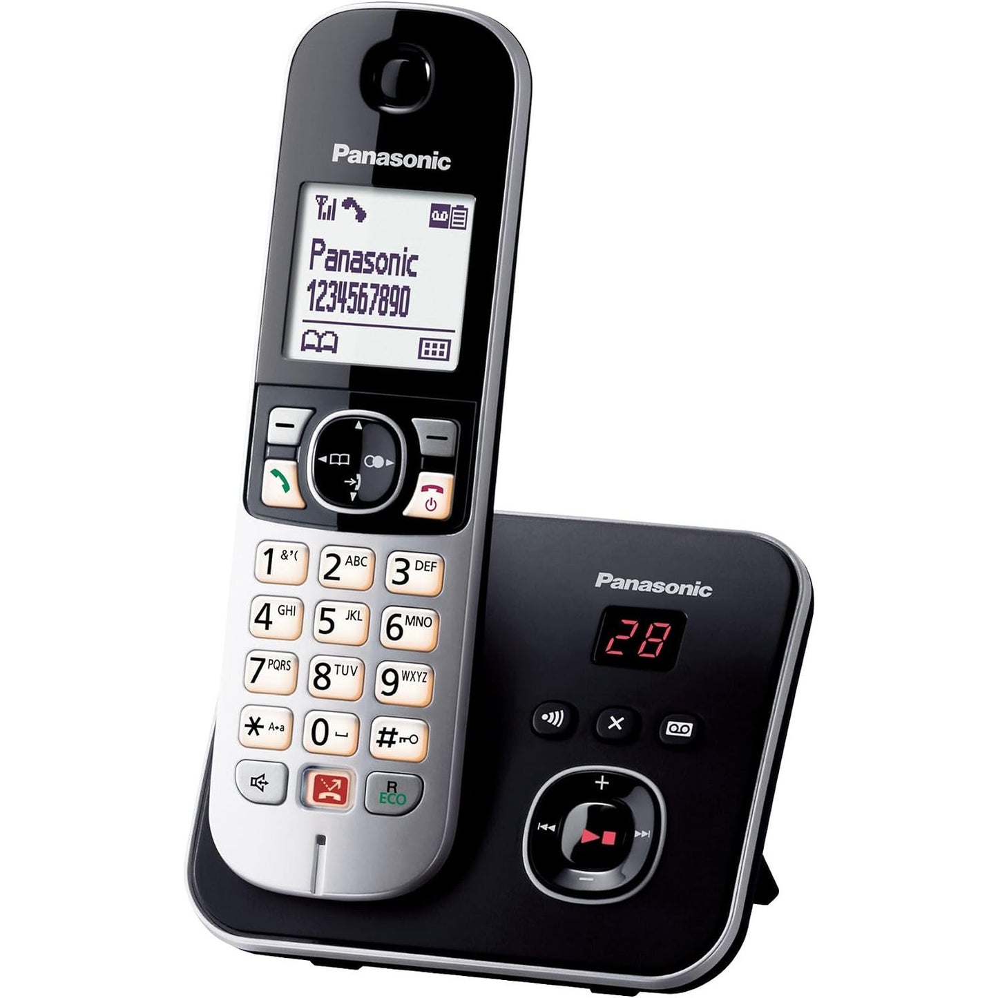 266396 - PANASONIC KX-TG6861JTB Telefon Dixhital Pa Tel me Sekretari Telefoni Dixhital, Njësi Baze dhe Një Telefon të Vetëm, ID e Thirrësit, Bllokim Thirrjesh, Bllokim Automatik Thirrjesh, Ekran LCD, i Zi