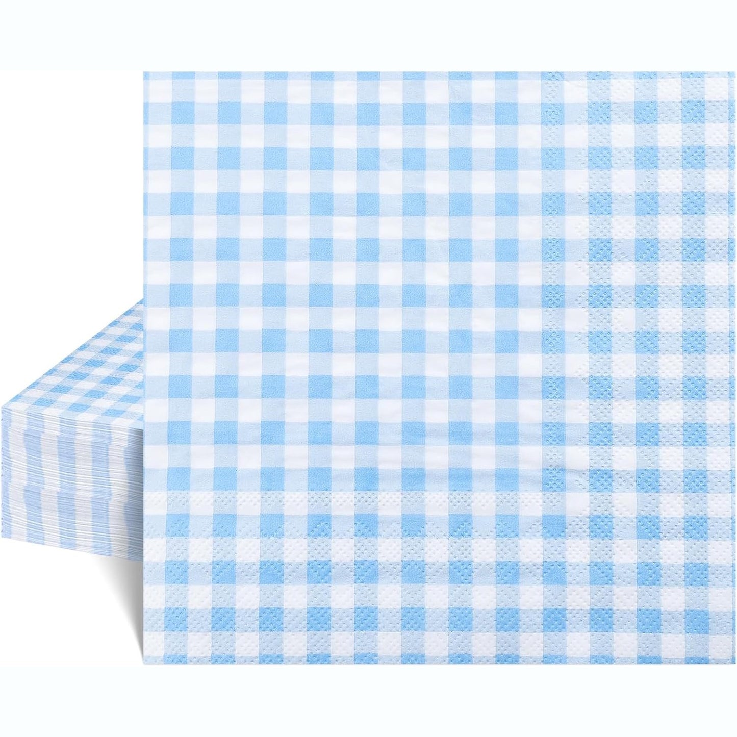 322151 - Pako me 40 Peceta Letre Gingham Blu e Çelët, 16.5 cm, me 2 shtresa