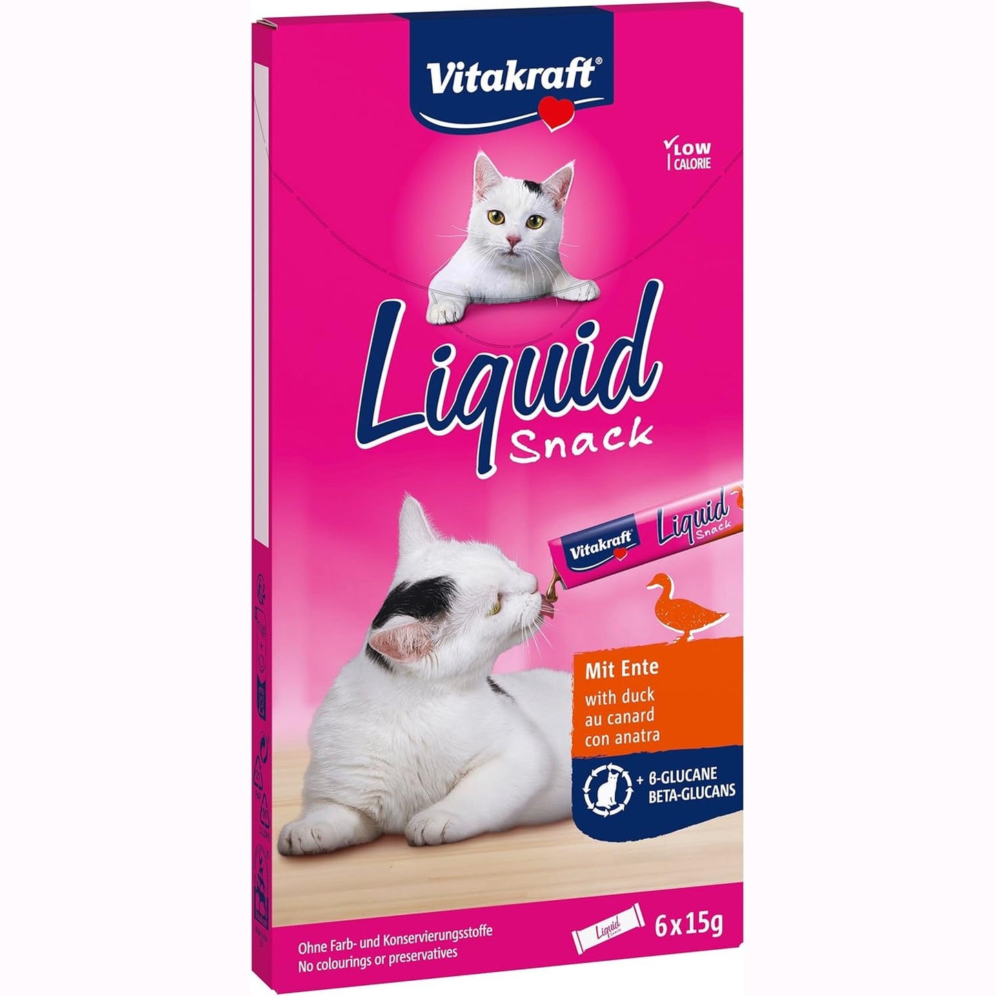 258469 - VITAKRAFT - Ushqim i lëngshëm për mace, kremoz me rosë dhe beta-glukane, 1 pako (6 x 15g)