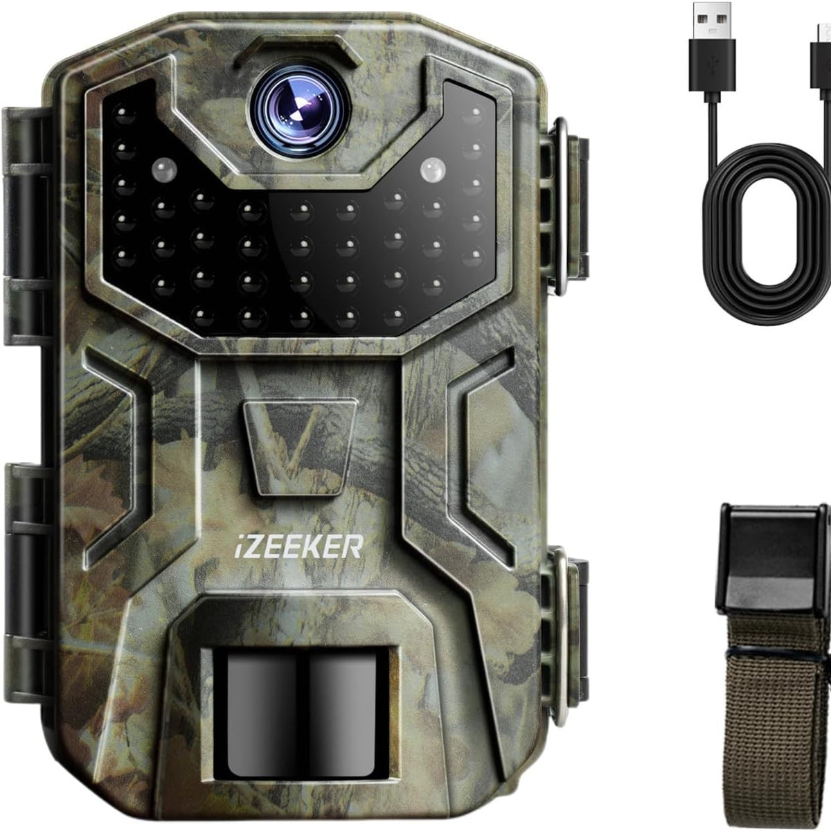 313045 - iZEEKER Kamera Shtegtare, Kamera Gjuetie 2K 36MP HD me Shikim Nate me LED IR 940nm, Pa Shkëlqim, e Padukshme, IP66 Rezistente ndaj Ujit për Vëzhgim të Faunës së Egër dhe Monitorim të Sigurisë së Brendshme