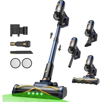 135032 - VEXILAR Fshesë pa Tel V12, 450W, 50 min/50kPa, Teknologji GreenEye, Ekran LED me Prekje, Ideal për Dysheme të Forta, Qilima dhe Qime Kafshësh Shtëpiake, Lehtë me Furçë Kundër Ngatërresës