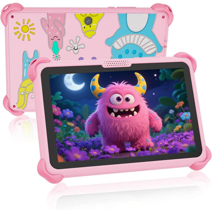 276318 - VESWWE Tabletë për Fëmijë, Android 7 inç, 32GB ROM, me Kuti Mbrojtëse, Kontrolle Prindërore, WiFi6, Aplikacione Mësimi të Instaluara, për Djem dhe Vajza 3-7 Vjeç (Rozë)