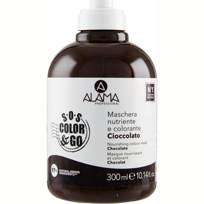 336996 - ALAMA PROFESSIONAL | SOS Color&Go - Maskë shumëngjyrëshe reflektuese dhe rigjallëruese, çokollatë, 300 ml