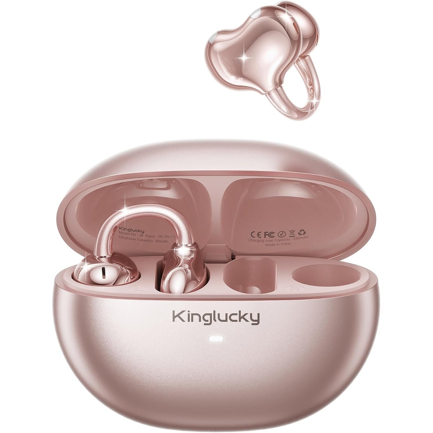266368 - Kinglucky Kufje pa tel me kapëse Bluetooth 5.4, 50 orë kohë loje, anulim zhurmash, të papërshkueshme nga uji - vjollcë