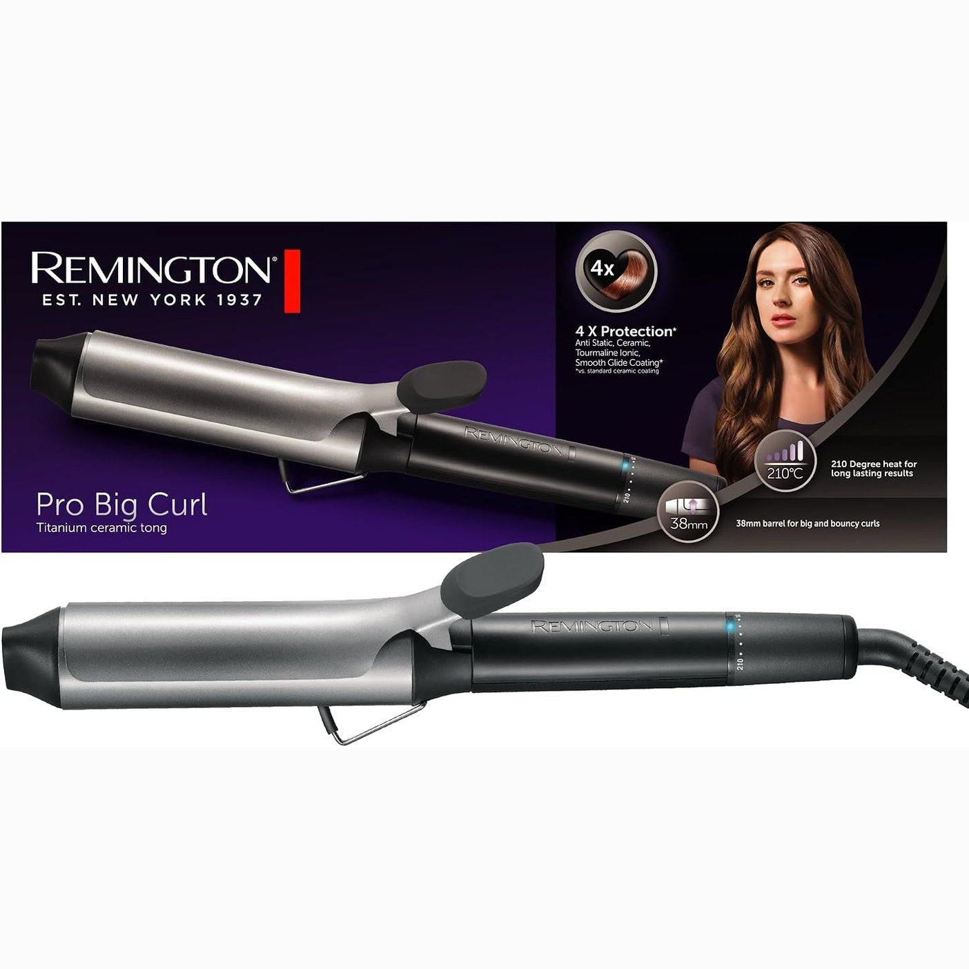 275334 - REMINGTON Hekur kaçurrelash Pro Big Curl 38mm, 210°C, antistatike, CI5538