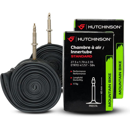 318320 - HUTCHINSON SNC Pako me 2 tuba të brendshëm për biçikleta unisex, të zeza, 27.5 x 1.70 deri në 2.35